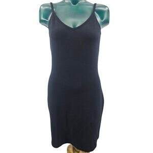 St. John Black Evening Spaghetti Strap Santana Knit Cocktail Mini Dress 4 4071